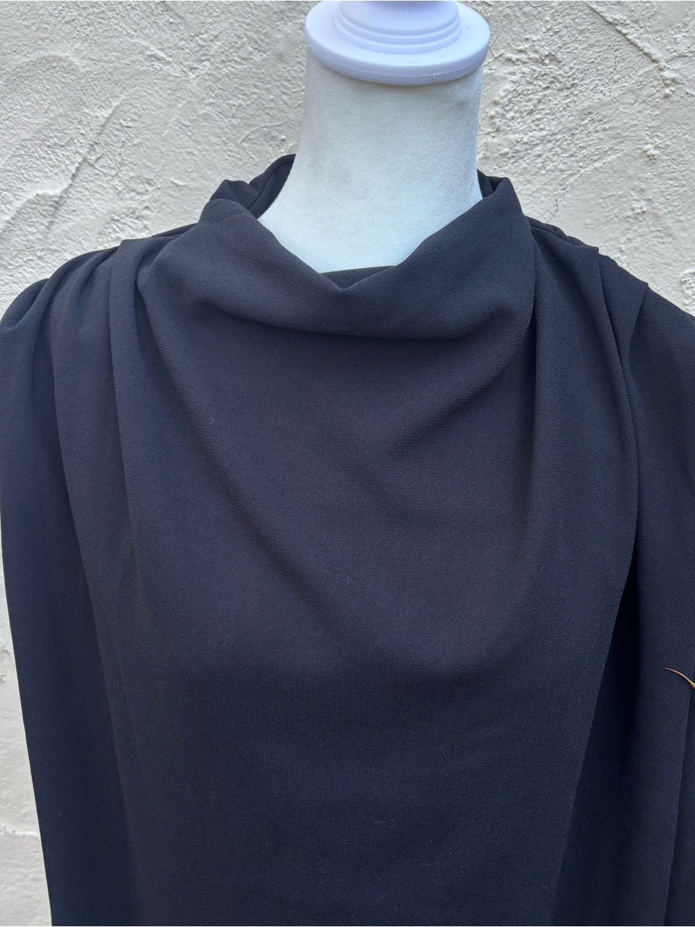 Zara Black Draped Long-Sleeve Women's Top - Picture 4 of 9